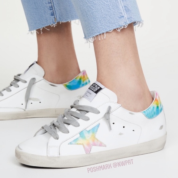 Golden Goose Shoes - GOLDEN GOOSE ★ Superstar Tie Dye Ombré White Yellow Blue Rainbow Sneakers 37 7